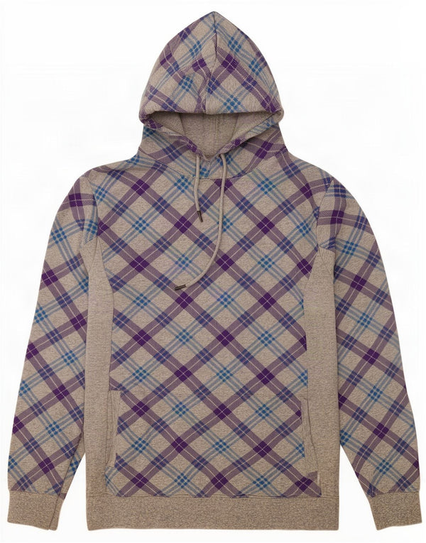 Męski sweter z kapturem Jack & Jones XL, szara, bawełniana w kratę