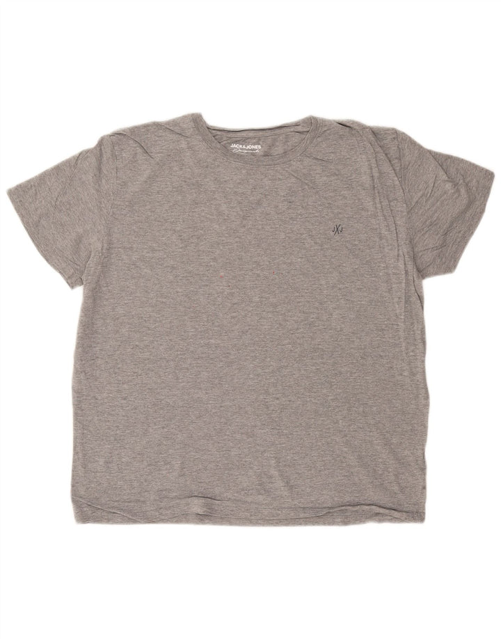 T-shirt męski Jack & Jones, duży, szary, bawełniany w plamki
