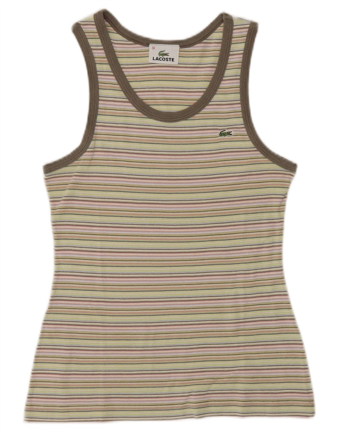 Damska kamizelka Lacoste Crop Top, rozmiar 38, średnia, wielokolorowa bawełna w paski
