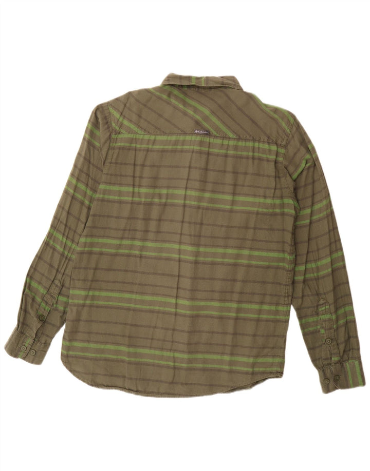 Męska koszula flanelowa Columbia, mała, bawełniana w paski khaki
