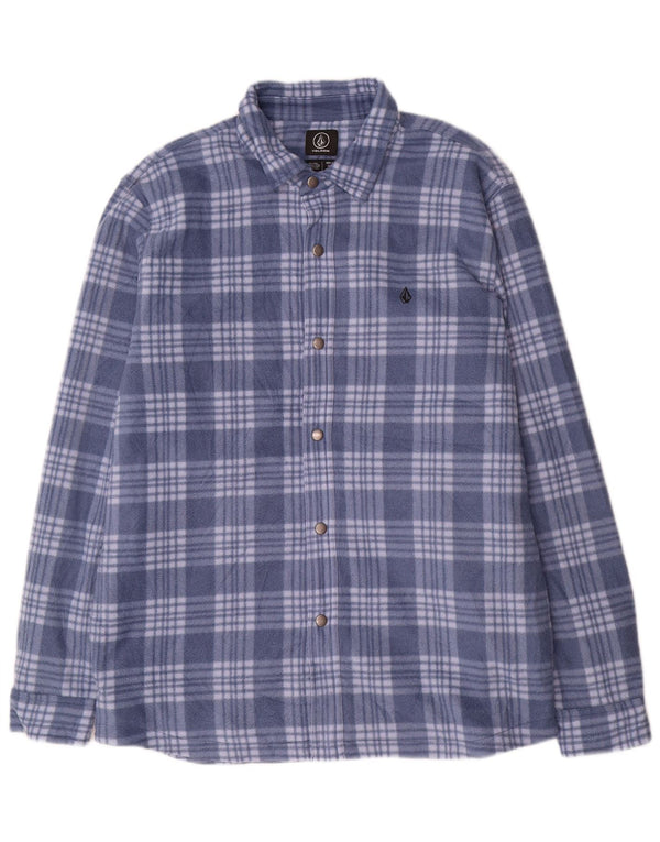 Męska koszula polarowa Volcom Lumberjack XL z poliestru w niebieską kratkę