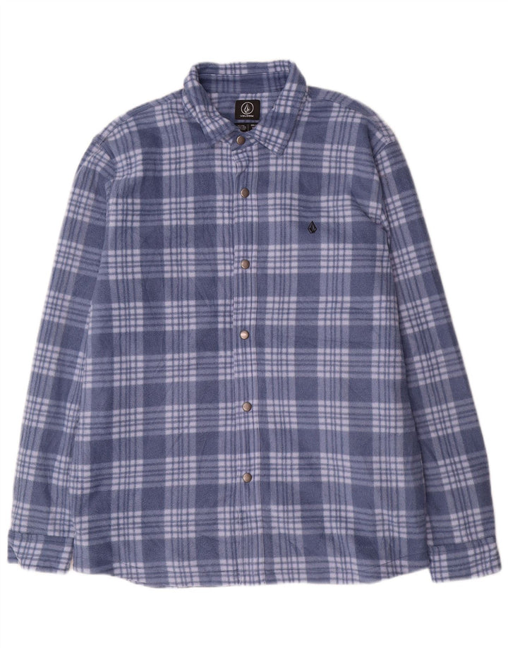 Męska koszula polarowa Volcom Lumberjack XL z poliestru w niebieską kratkę