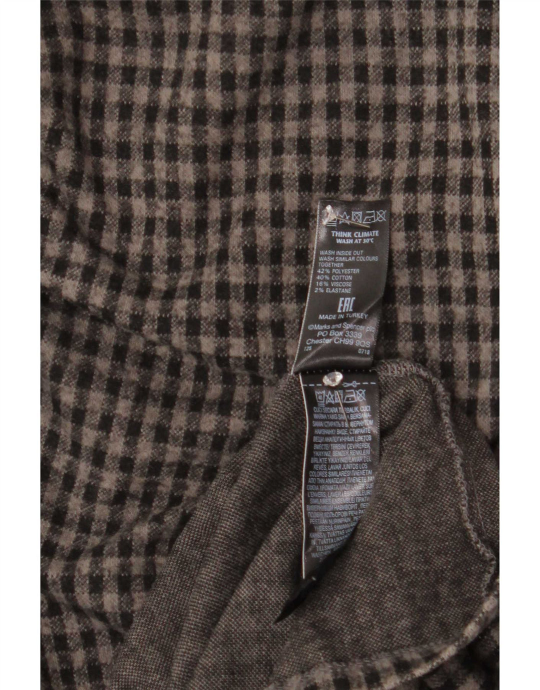 Marks & Spencer Damska sukienka typu shift z rękawem 3/4 UK 10, mała, szara kratka
