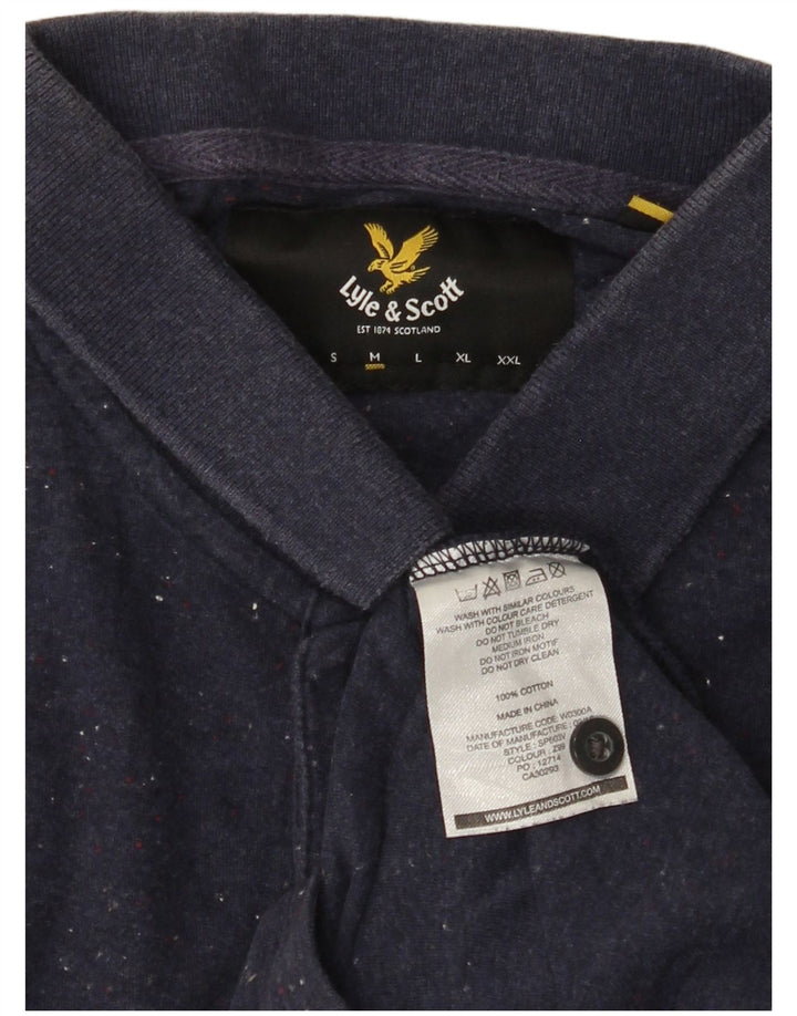 Męska koszulka polo LYLE & SCOTT Średni granatowy, bawełniany nakrapiany