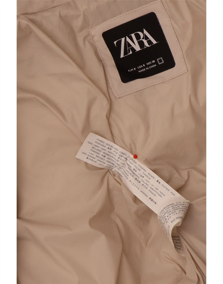 Damska kurtka oversize Zara z wyściełaną wkładką UK 10, mała, beżowa, nylonowa