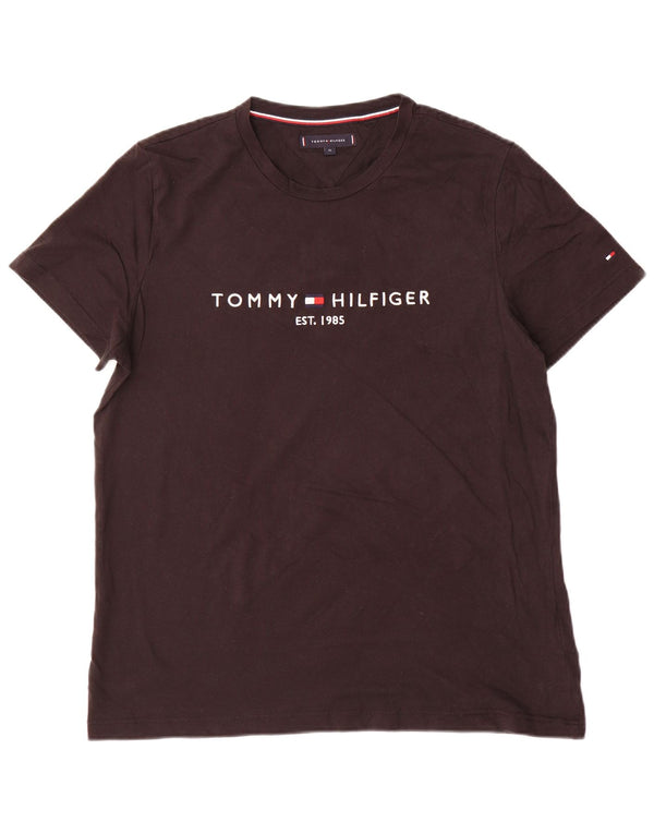 Tommy Hilfiger Mens Graphic T-Shirt Top XL Black Cotton