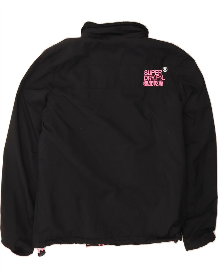 SUPERDRY Womens The Windhiker Windbreaker Jacket UK 14 Large Black Nylon Vintage Superdry and Second-Hand Superdry from Messina Hembry 