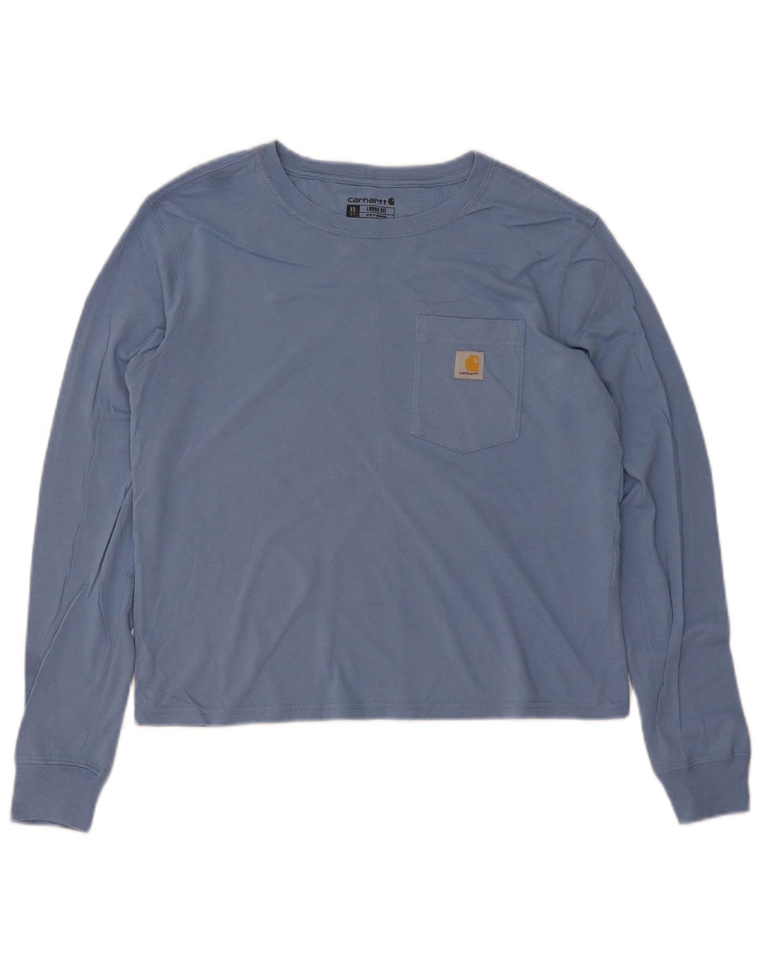 Damski top oversize Carhartt z długim rękawem, USA 0/2 XS, niebieska bawełna