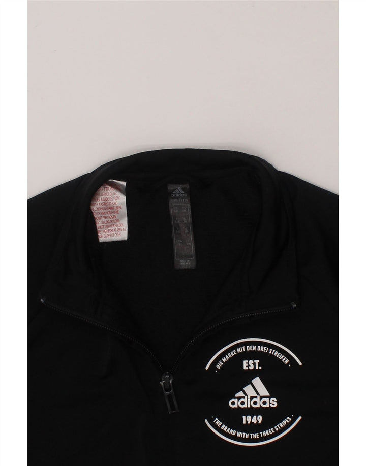 ADIDAS Boys Graphic Tracksuit Top Jacket 5-6 Years Black Colourblock Vintage Adidas and Second-Hand Adidas from Messina Hembry 