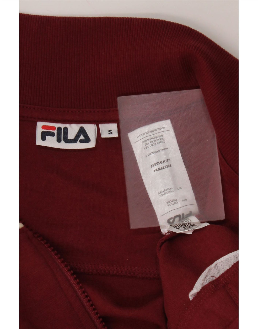 Kurtka męska dresowa Fila, mała, czerwona, bawełniana