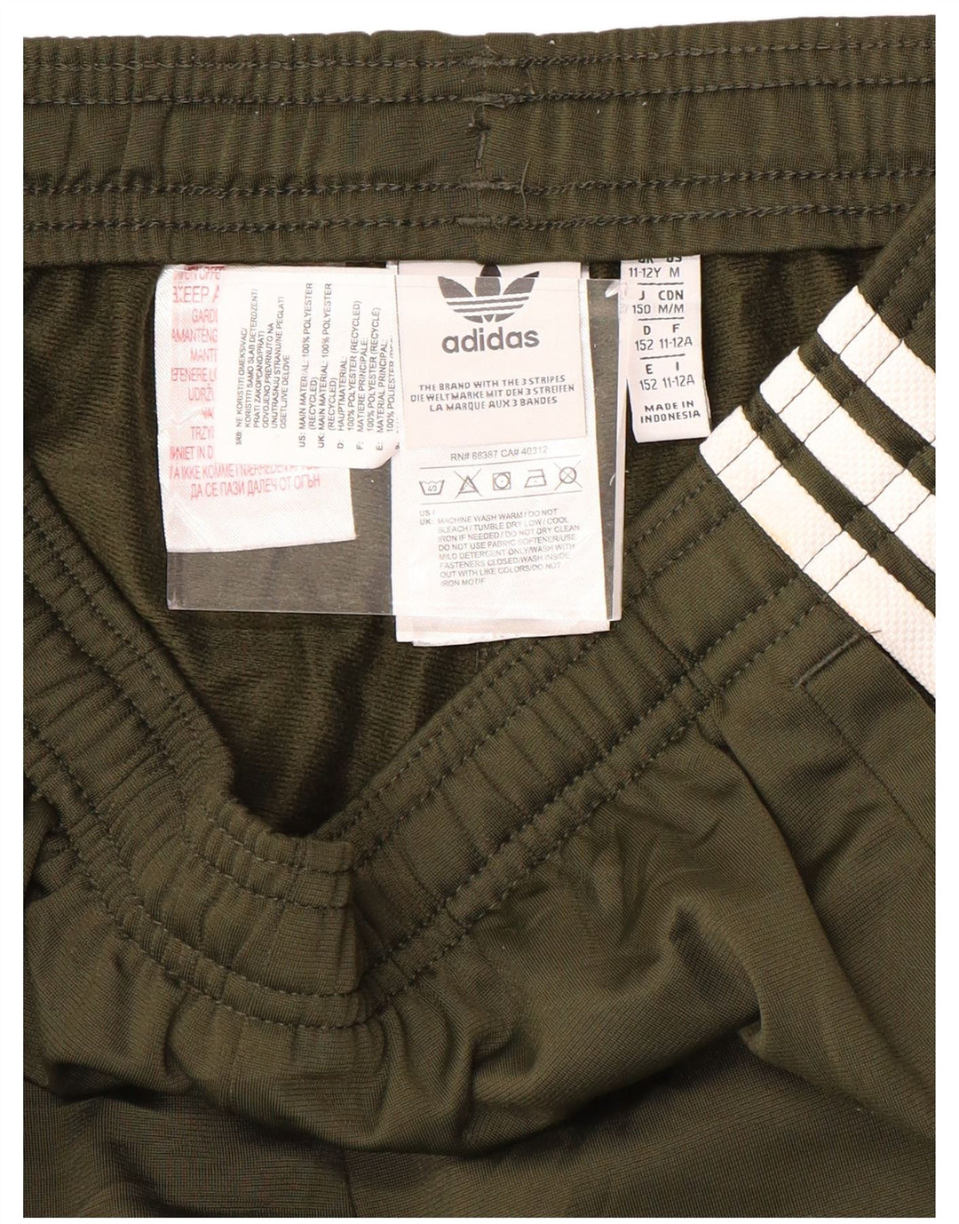ADIDAS Chłopięce spodnie dresowe Joggery 11-12 lat Khaki Poliester