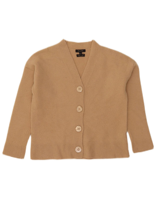 Sweter damski Massimo Dutti Crop Cardigan UK 12 Średni beż wełniany