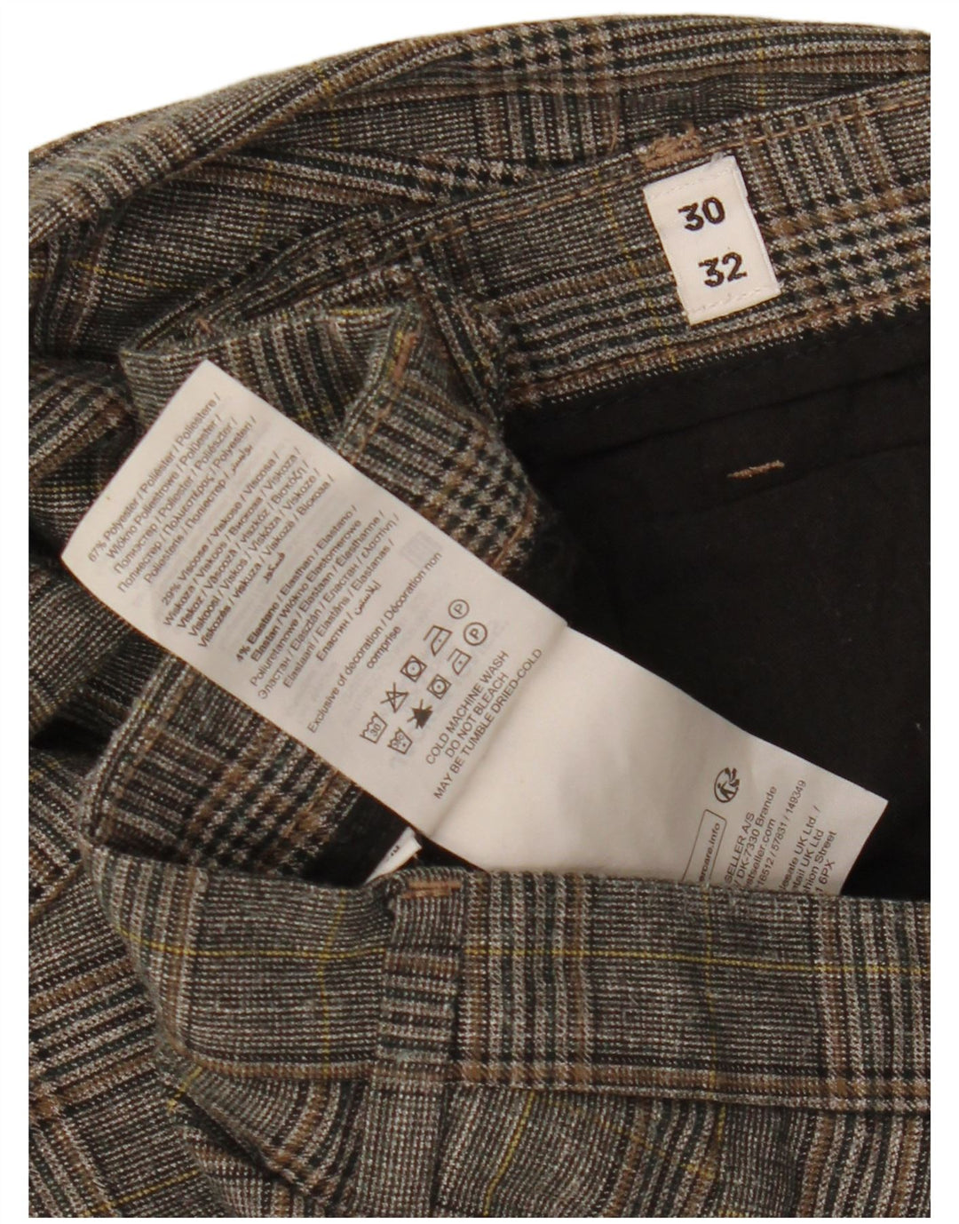 Męskie spodnie garniturowe Jack & Jones W30 L32 Szara krata, poliester