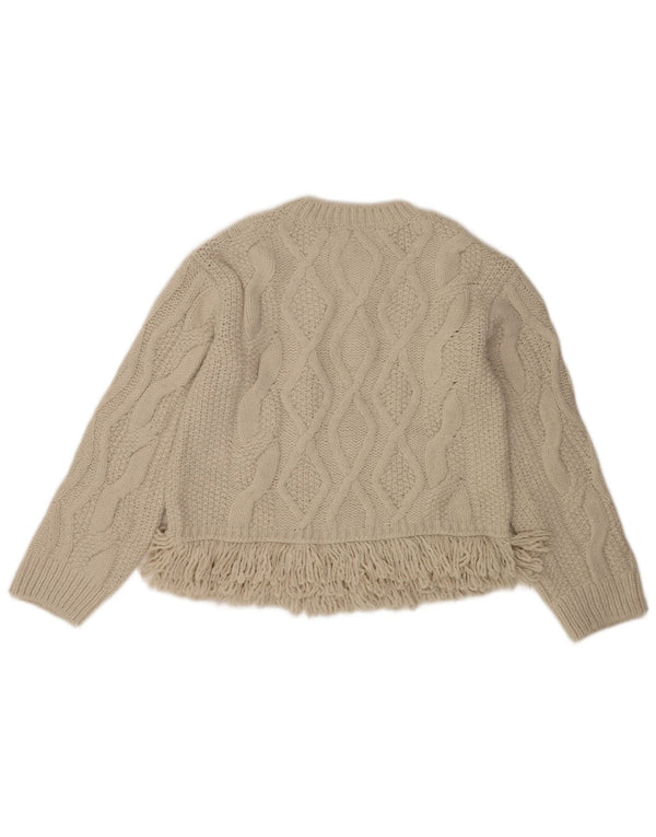 Marks & Spencer Damski sweter oversize z dekoltem w łódkę, UK 10, mały, beżowy