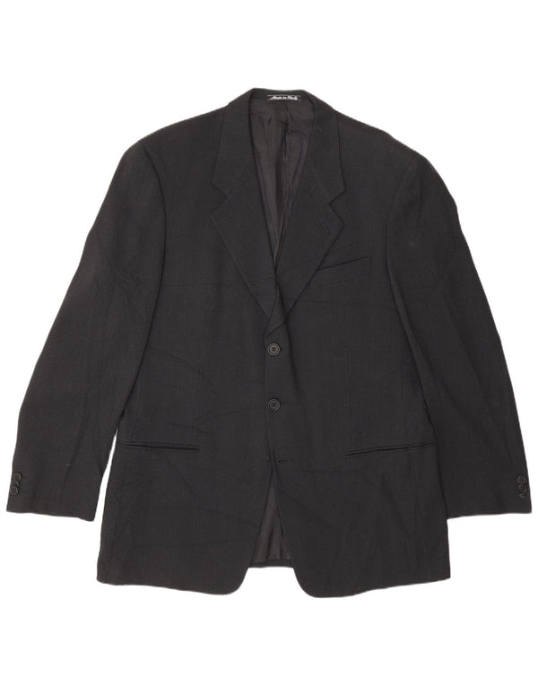 Giorgio Armani Męska marynarka zapinana na 2 guziki IT 52 XL Czarna w prążki