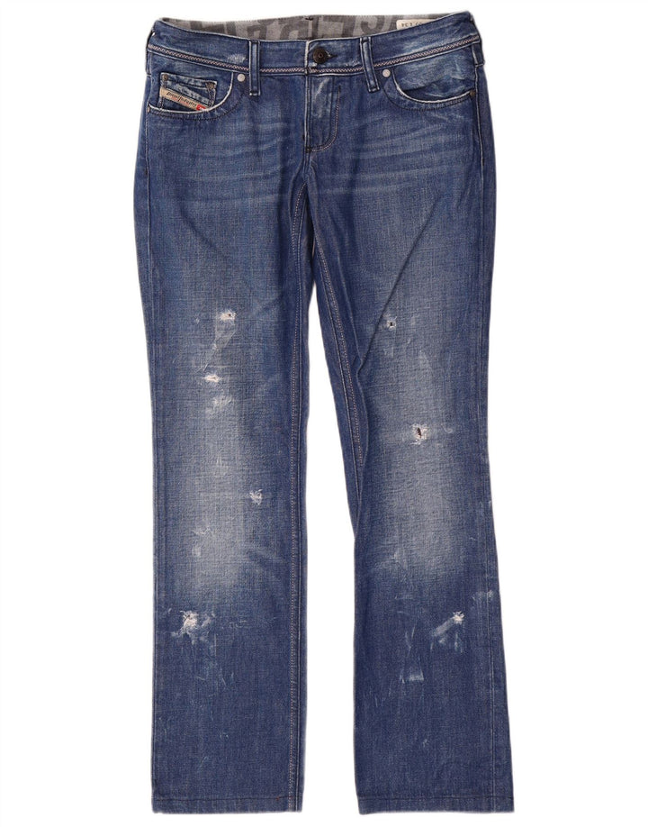 Diesel Damskie Lowky Distressed Slim Jeans W29 L30 Niebieskie bawełniane