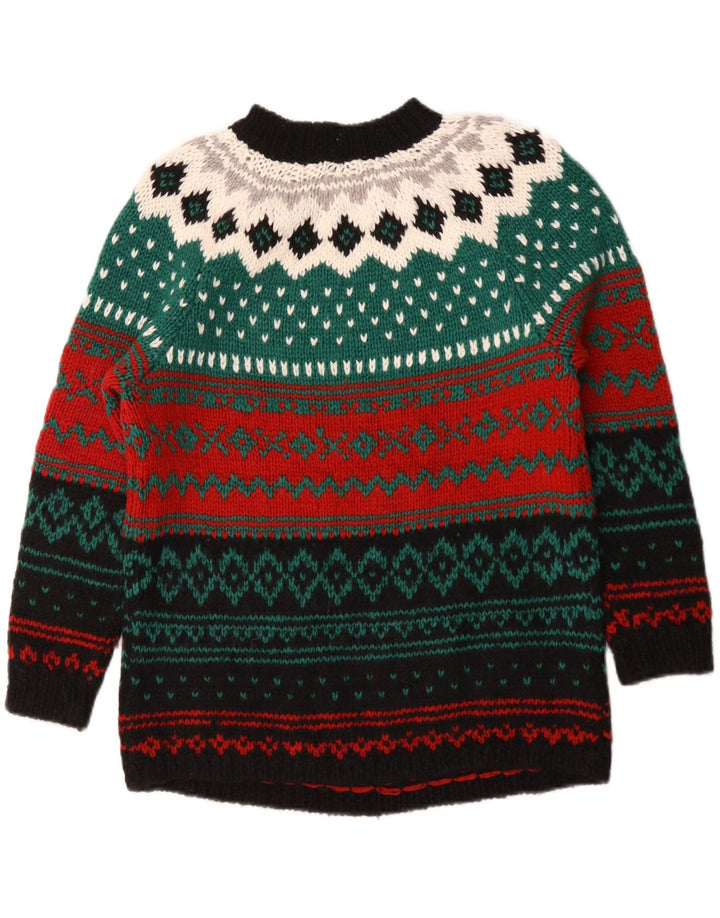Sweter damski w stylu vintage z golfem UK 16, duży, wielokolorowy