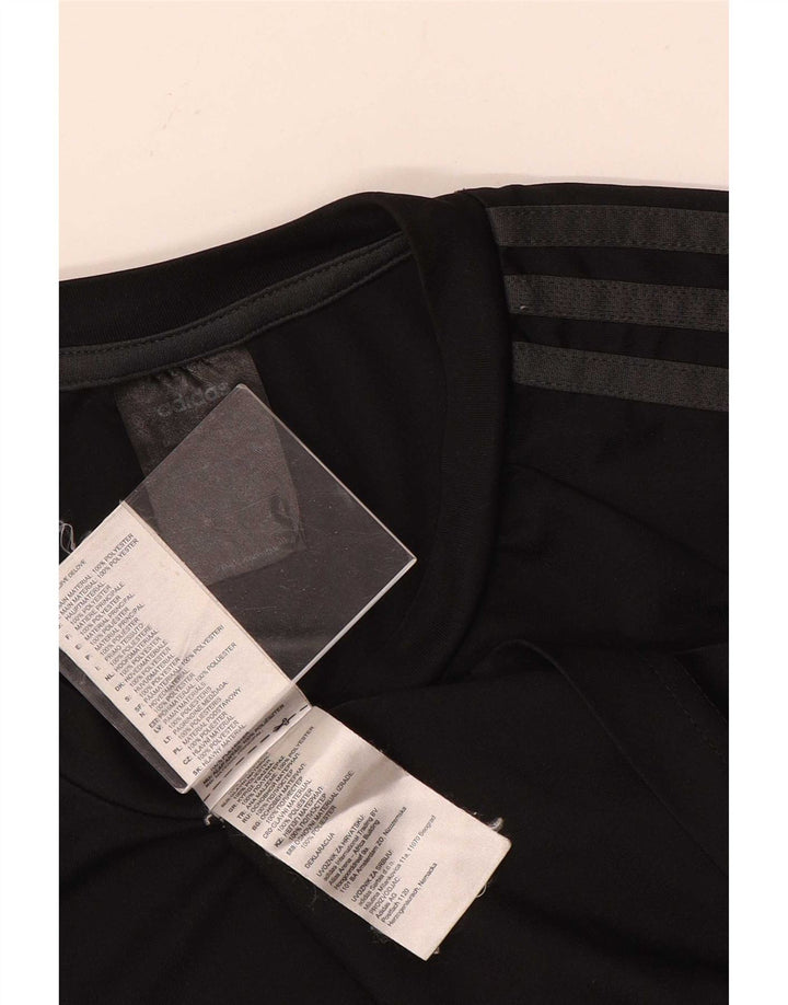Adidas Męski T-shirt Top Mały Czarny Poliester