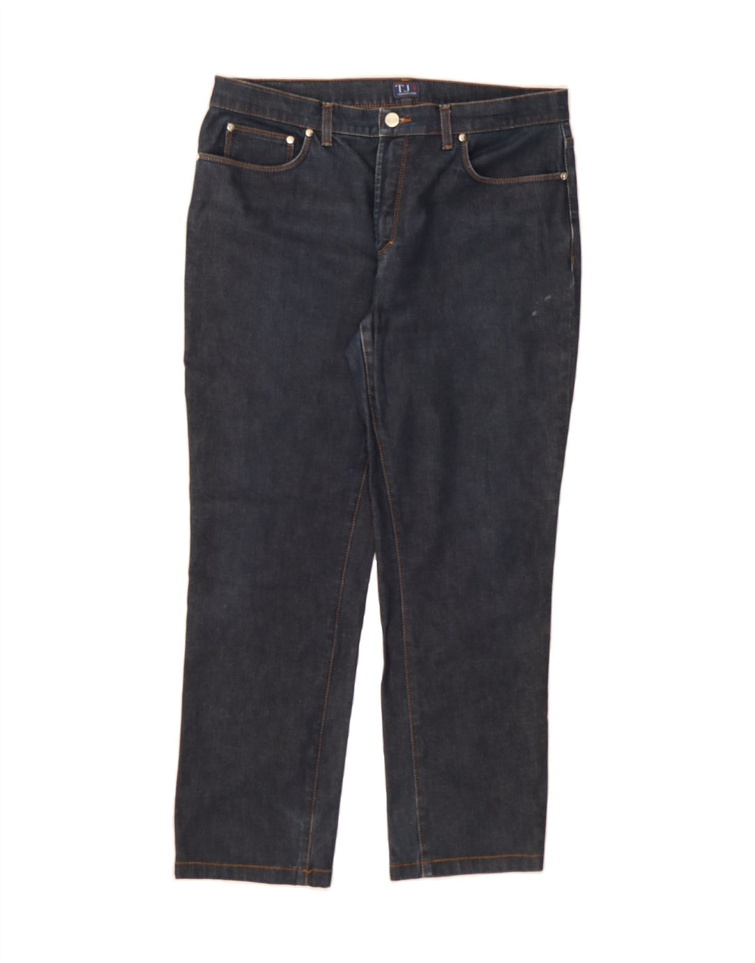 TRUSSARDI Womens Straight Jeans W33 L28 Navy Blue Cotton Vintage Trussardi and Second-Hand Trussardi from Messina Hembry 