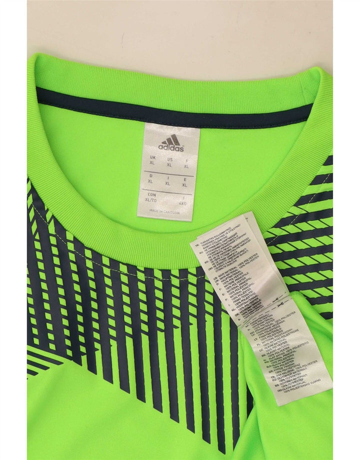 Adidas Męska koszulka Top XL Zielony geometryczny poliester