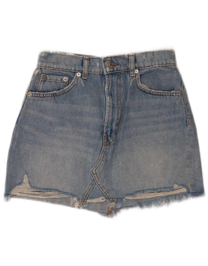 Damskie spodenki jeansowe Zara w trudnej sytuacji, małe W26 niebieskie