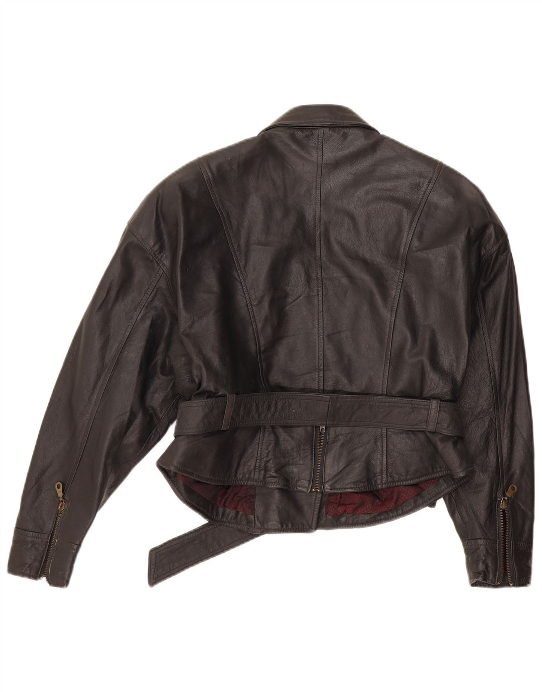 Damska skórzana kurtka motocyklowa w stylu vintage IT 44, średnia czarna skóra