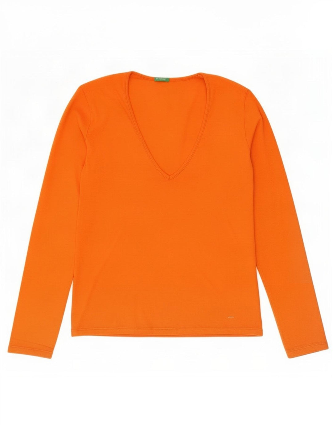 Top damski Benetton z długim rękawem UK 10, mały, pomarańczowy