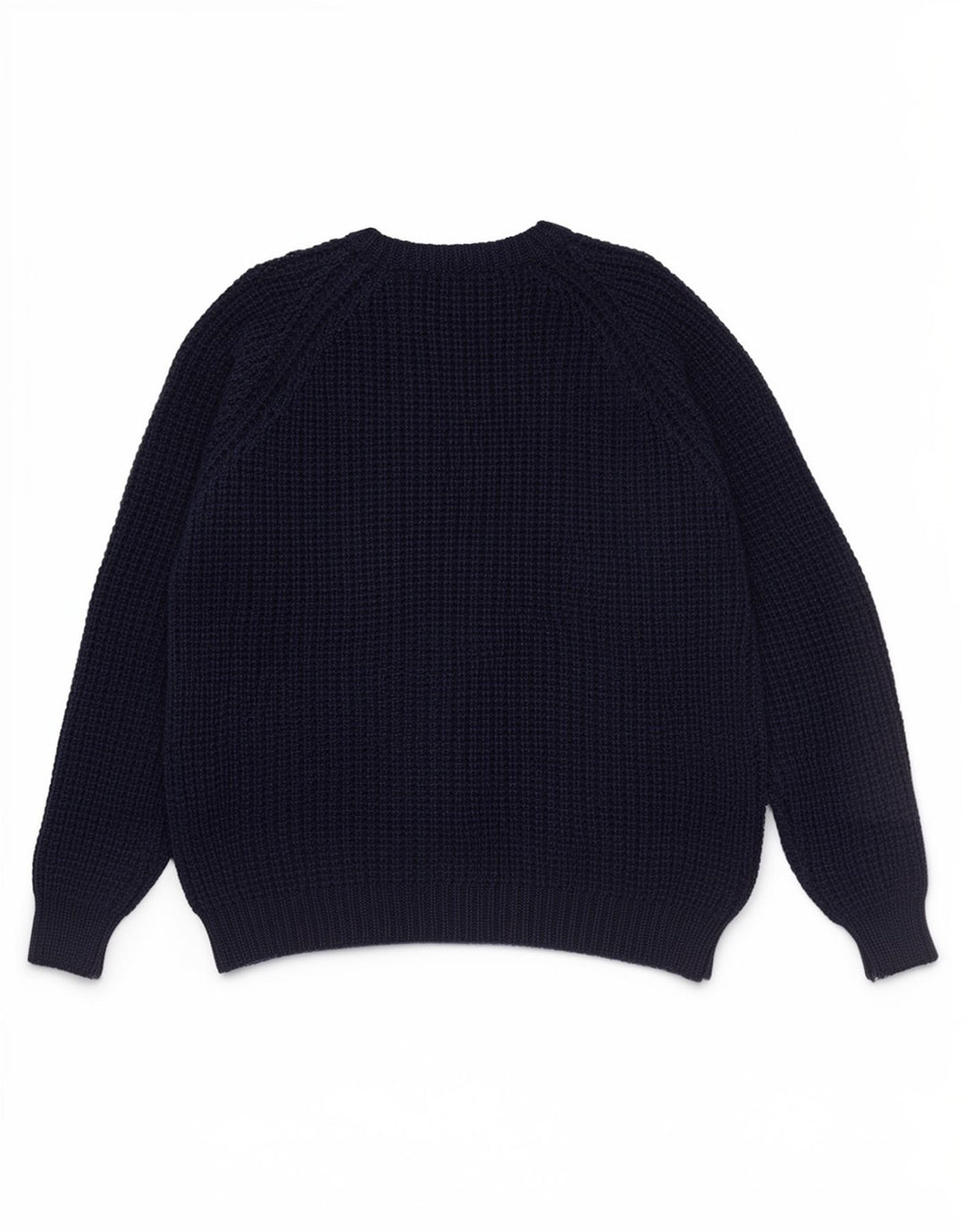 Aran Crafts Męski sweter z okrągłym dekoltem, średni granatowy wełniany