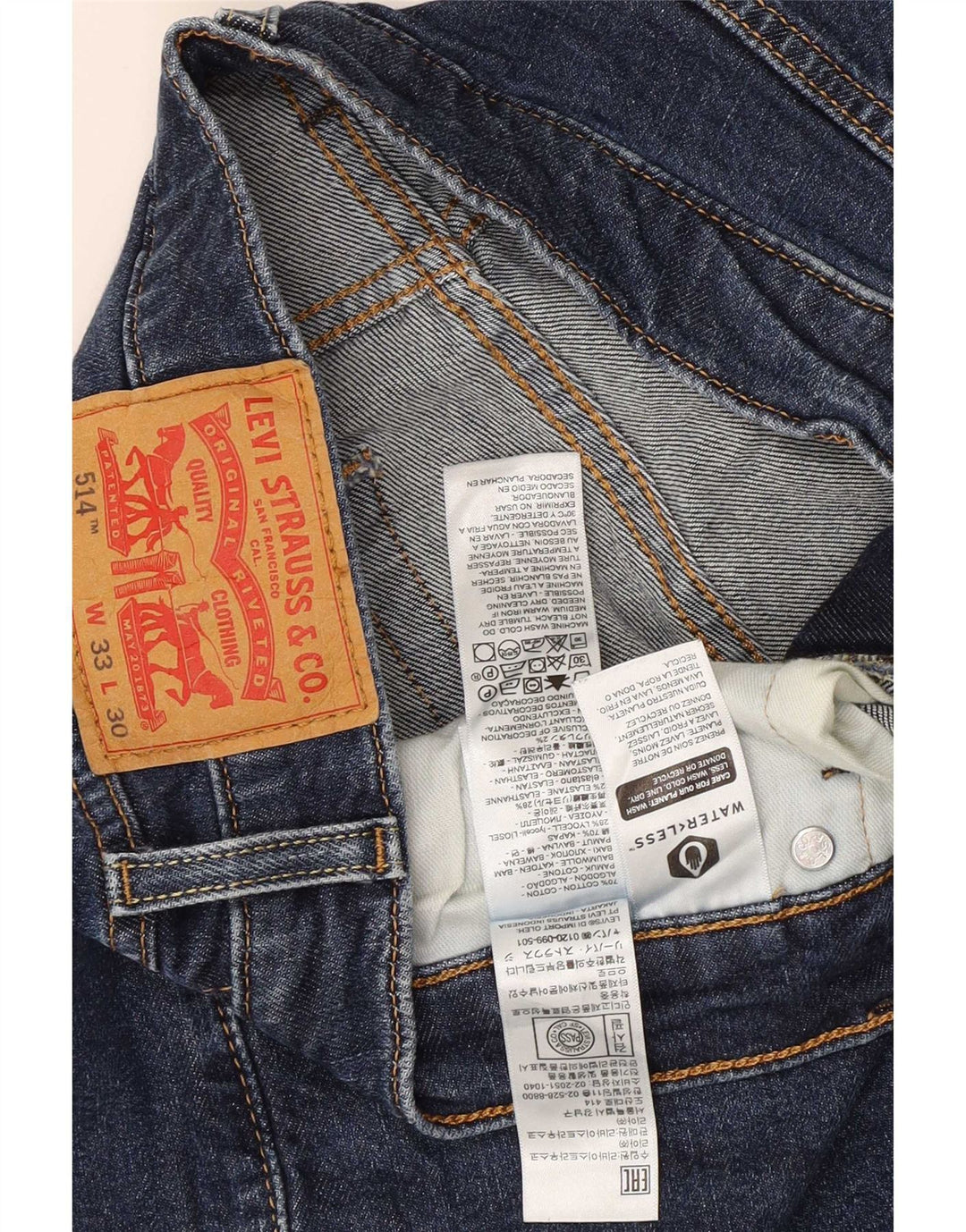 Męskie jeansy Levi's 514 Straight W33 L23 Niebieskie bawełniane