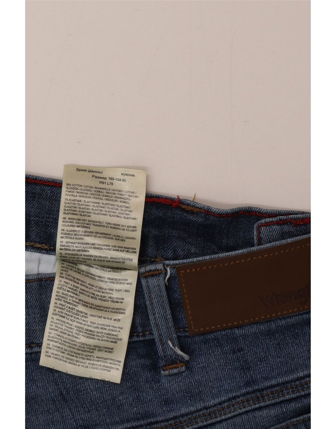 Wrangler Męskie proste dżinsy W35 L30 Niebieskie bawełniane