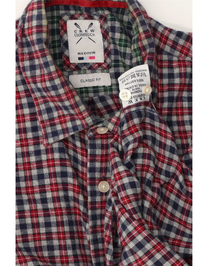 Crew Clothing Męska koszula flanelowa o klasycznym kroju, średnio szara, bawełniana w kratkę