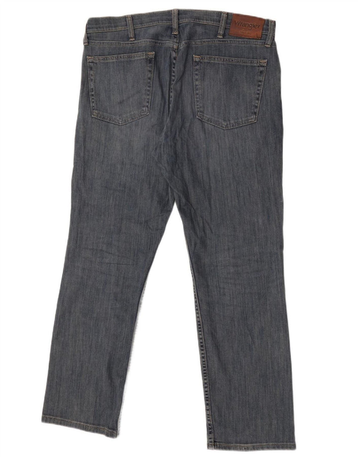 Wrangler Męskie proste dżinsy W34 L30 Niebieskie bawełniane