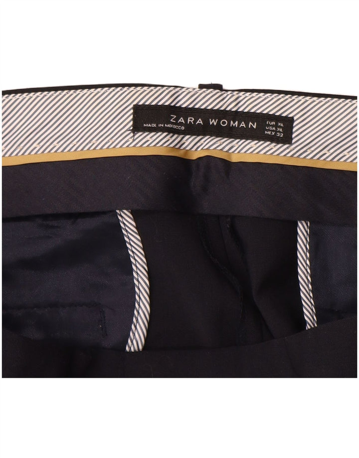 Damskie spodnie garniturowe ZARA XL W32 L26 Granatowo-wełniane