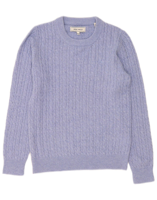 Sweter damski Jack Wills z okrągłym dekoltem, UK 12, średnia fioletowa wełna
