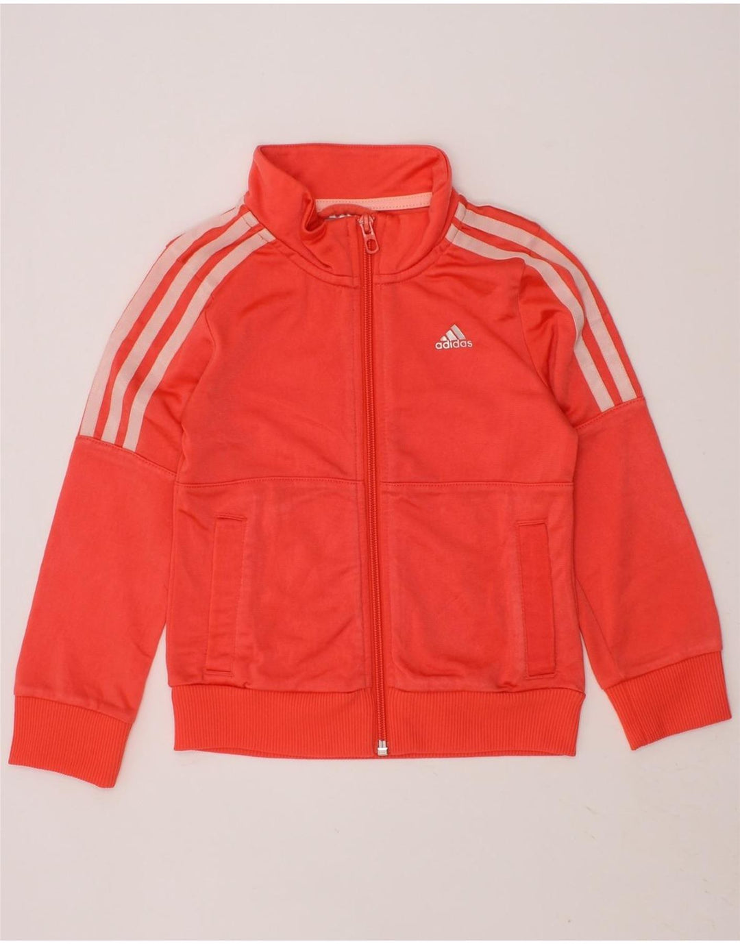 ADIDAS Girls Tracksuit Top Jacket 5-6 Years Red Polyester Vintage Adidas and Second-Hand Adidas from Messina Hembry 