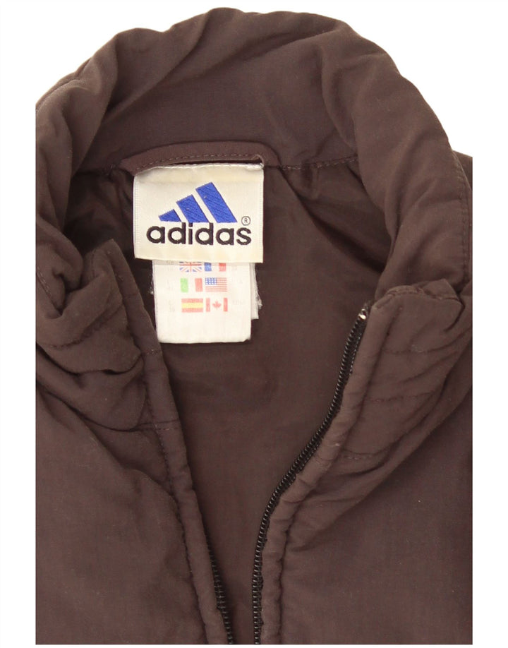 Damska wyściełana kamizelka Adidas UK 10 Mały brązowy poliamid