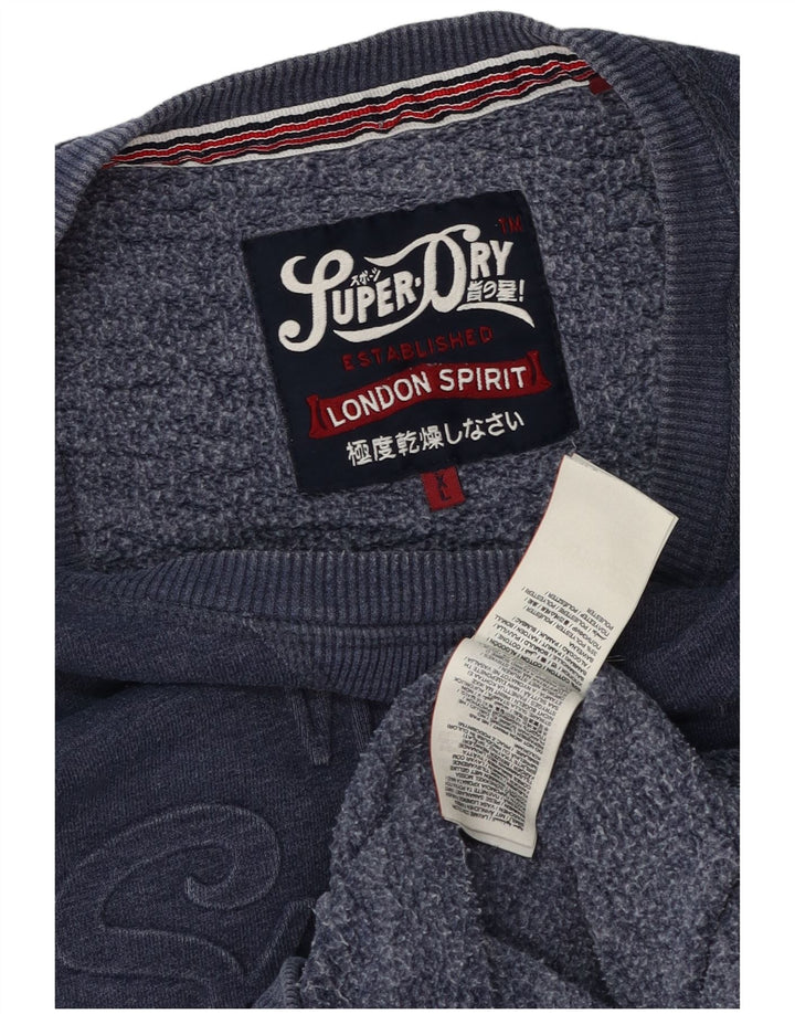 Męski sweter z grafiką Superdry XL, bawełniany w niebieskie plamki