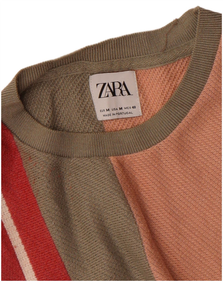 T-shirt męski Zara Top w średnie, wielokolorowe paski