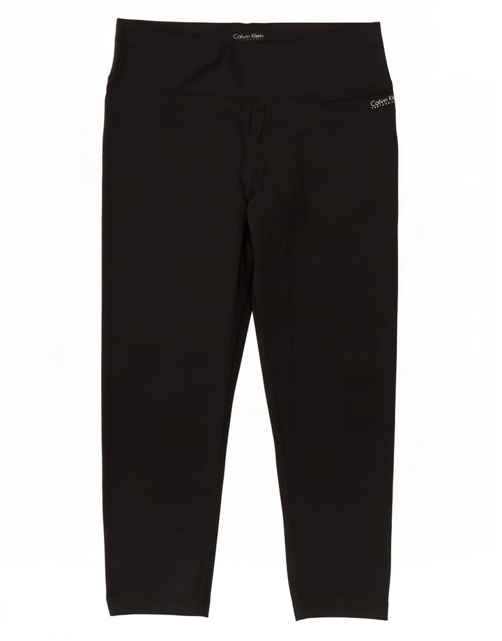 Damskie legginsy Capri Calvin Klein UK 12, średnie czarne