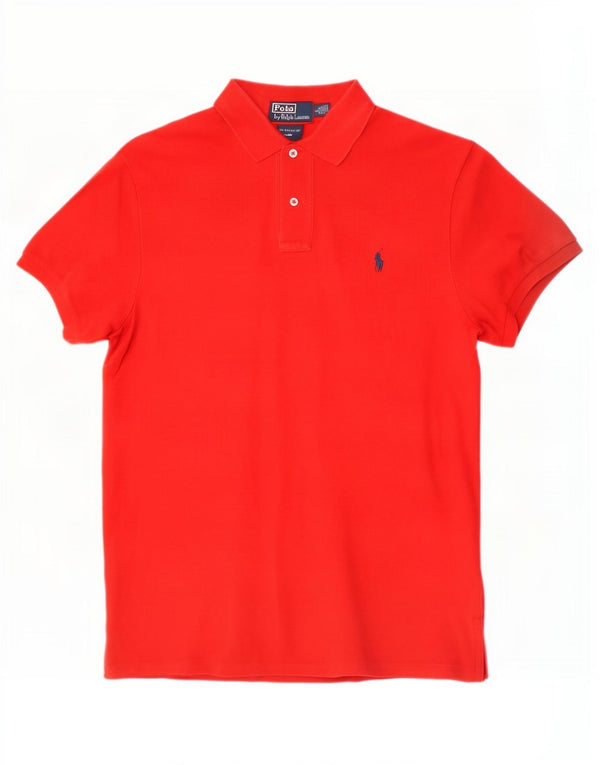 Polo Ralph Lauren Męska koszulka polo o dopasowanym kroju, duża, czerwona, bawełniana