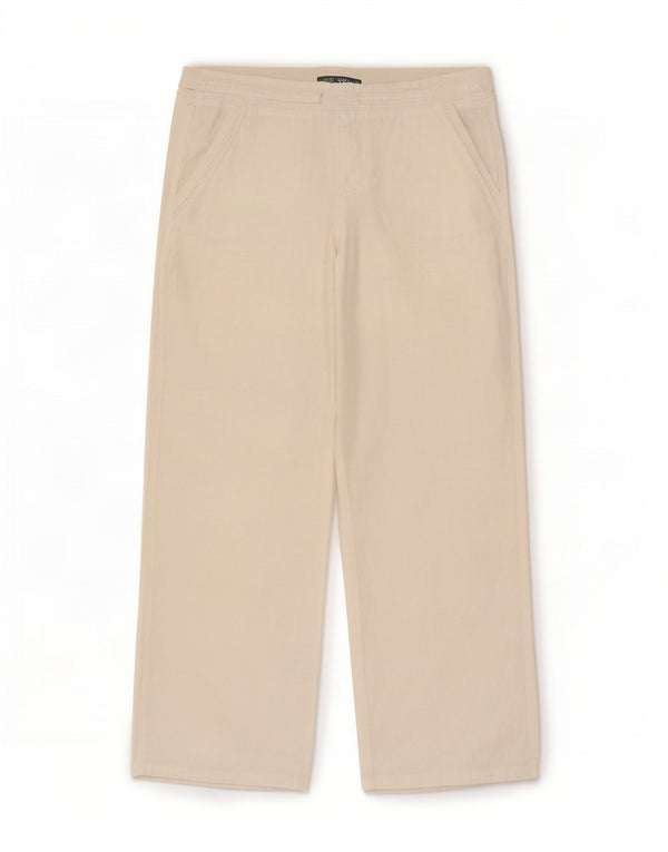 Marks & Spencer Damskie spodnie codzienne z szerokimi nogawkami UK 10 Small W34 L28 Białe