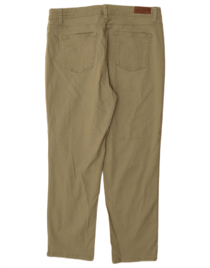 CALVIN KLEIN Damskie zwężane spodnie codzienne US 10 Large W30 L27 Zielone