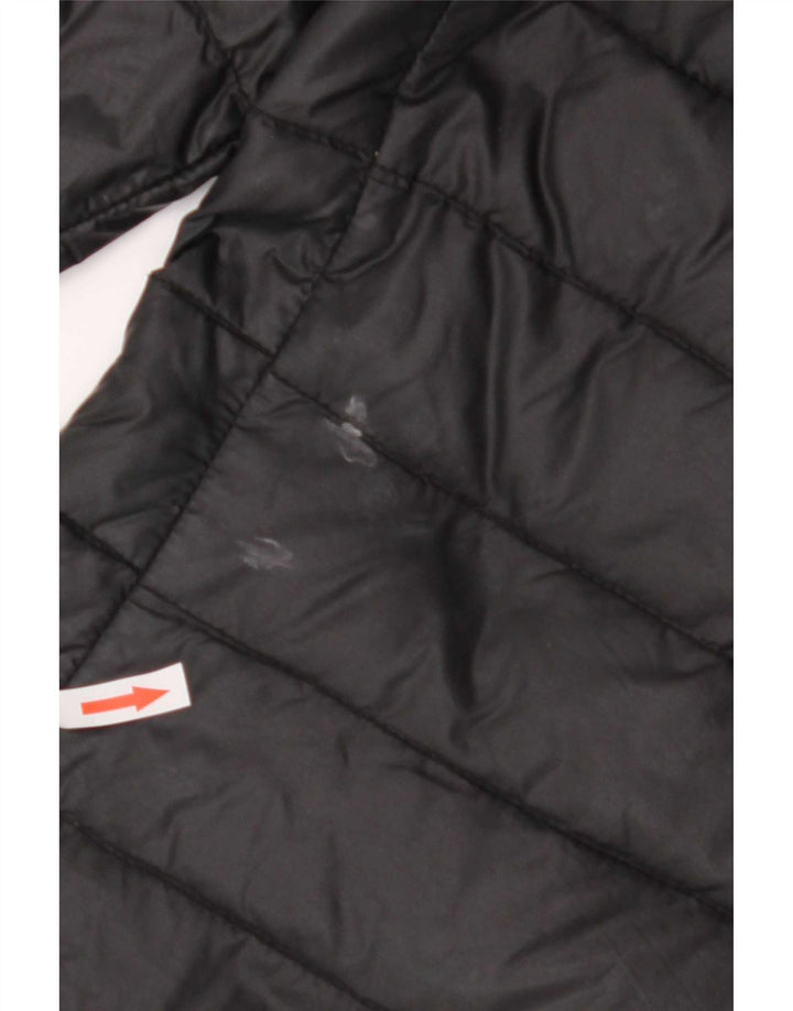 Damski ocieplany płaszcz z kapturem Puffa UK 8, mały, czarny nylon