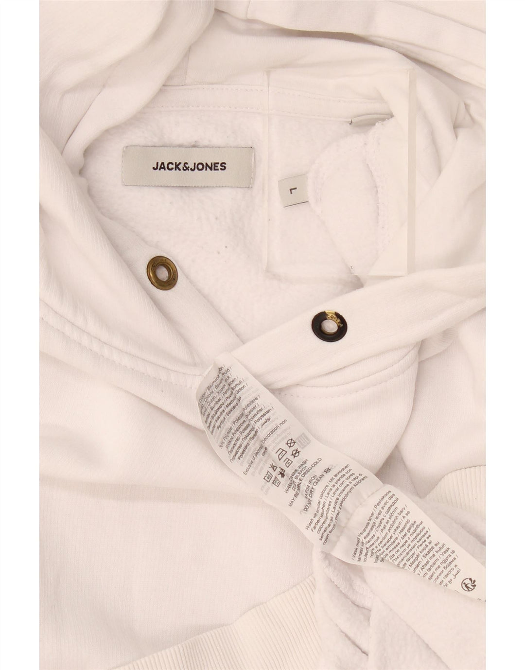 Męski sweter z kapturem Jack & Jones, duży, biały, bawełniany