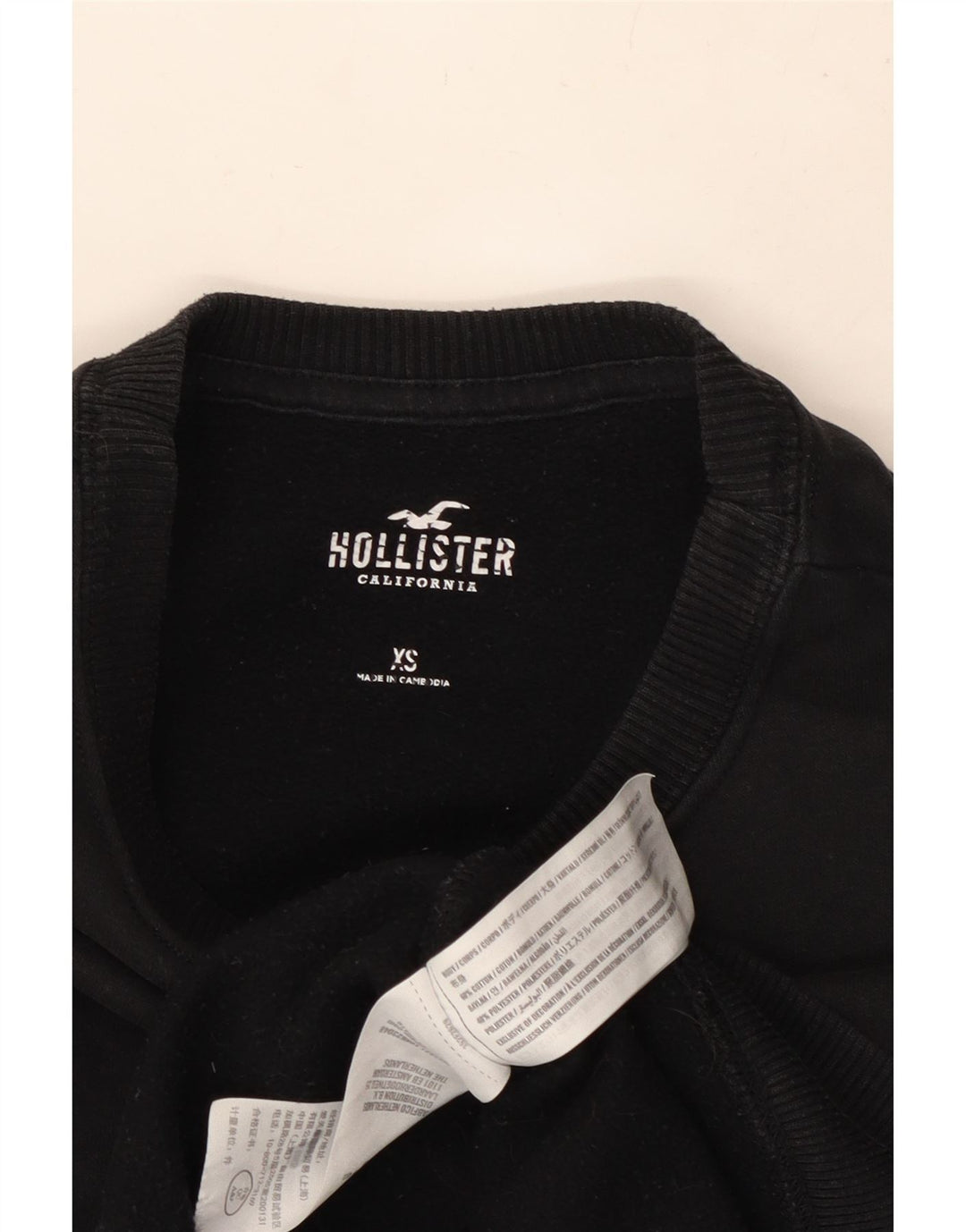 Bluza męska HOLLISTER, sweter XS, czarna, bawełniana