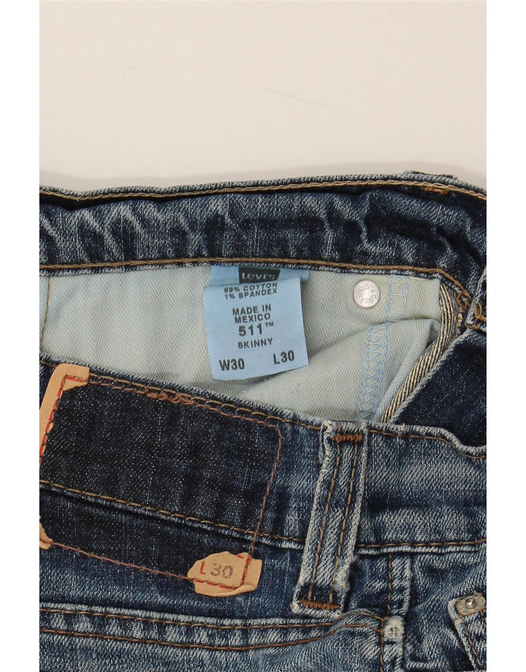 Damskie jeansy LEVI'S 511 Skinny W30 L30 Niebieskie bawełniane