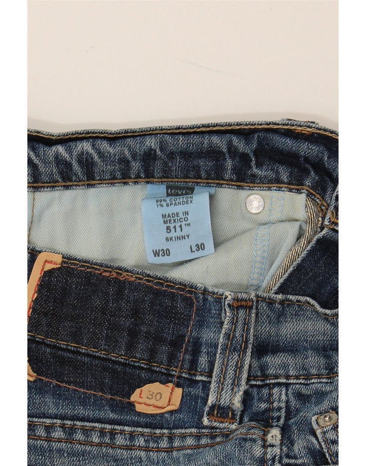 Damskie jeansy LEVI'S 511 Skinny W30 L30 Niebieskie bawełniane