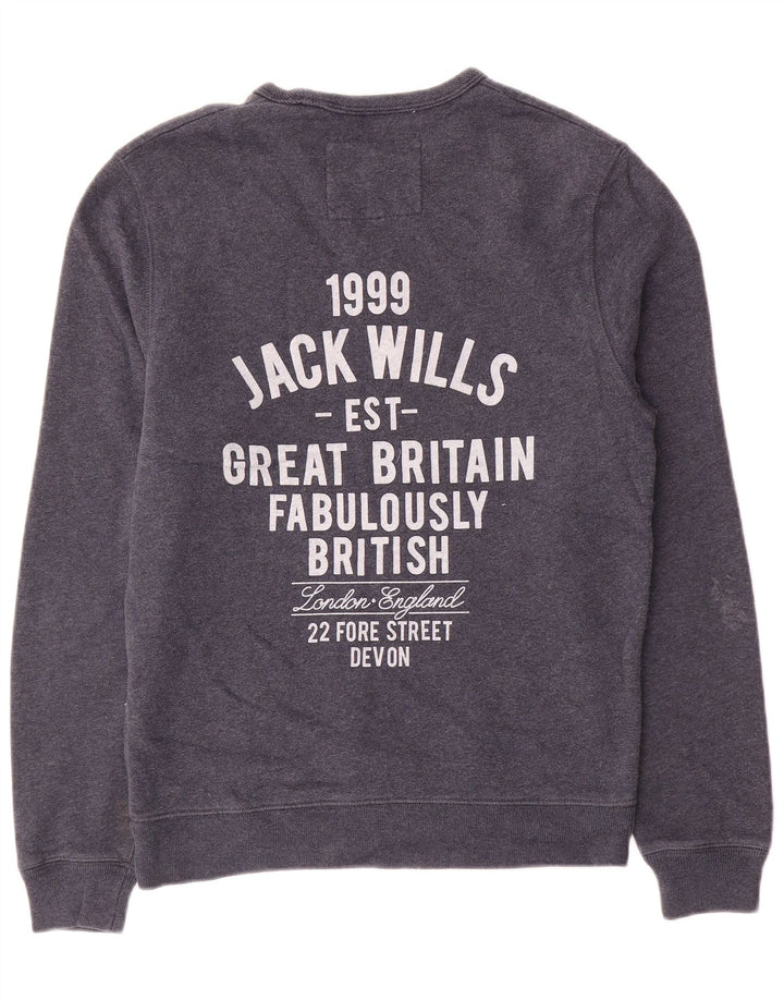 Męska bluza z grafiką Jack Wills, średnia, granatowa, bawełniana