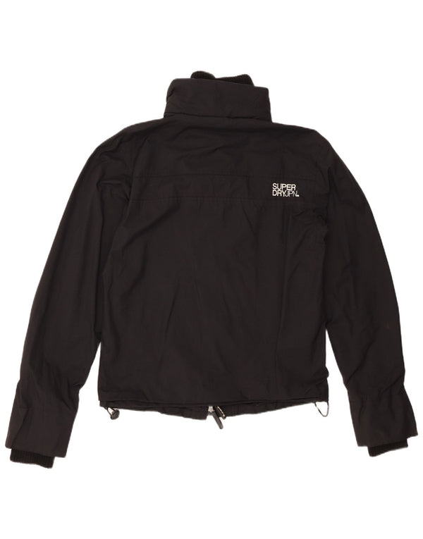 Damska kurtka przeciwdeszczowa SUPERDRY Graphic UK 14, średni czarny nylon