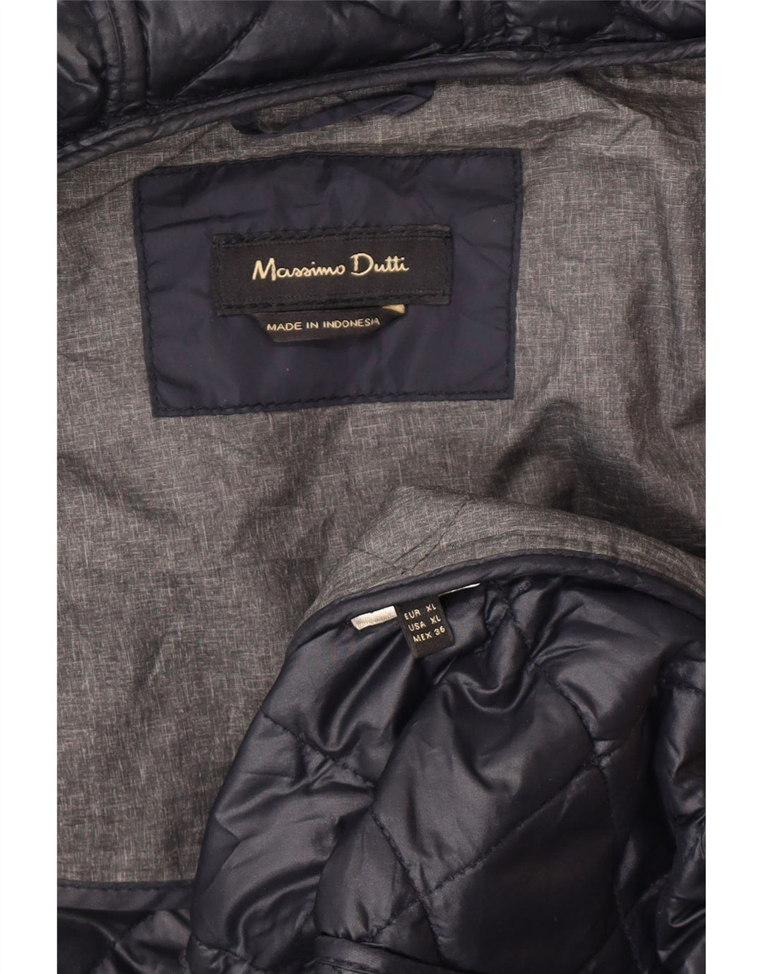 Pikowana kurtka damska Massimo Dutti UK 18 XL granatowa